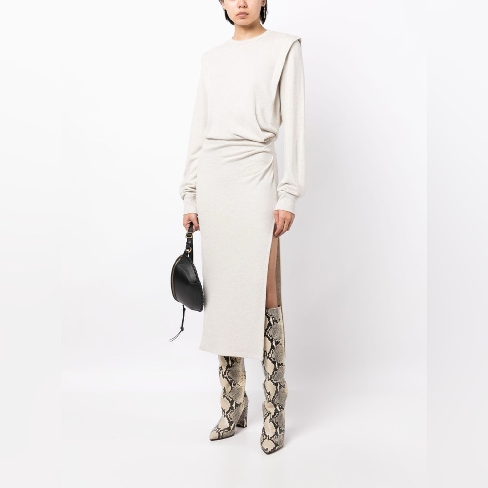 MARANT ÉTOILE Mafalda Salomon Long Sleeve Cotton Fleece Midi Dress 38 NWT 550$ - Picture 5 of 14